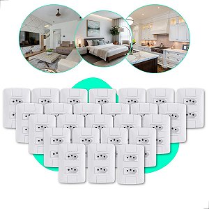 Conjunto Tomada elétrica Dupla 10A 250v 2P+T Aria Branca Tramontina