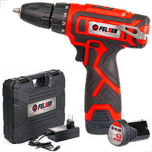 Furadeira Parafusadeira Bateria Sem Fio Mandril 12V 10mm