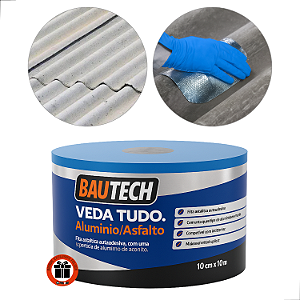 Fita Manta asfáltica adesiva Vedatudo Bautech 10CM + Brinde