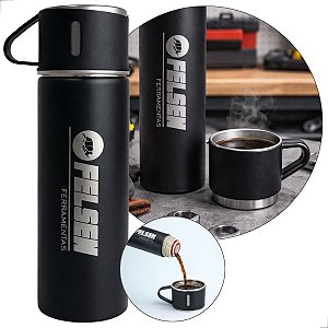 Garrafa Térmica 500ml Inox A Vácuo Com Copo Café Quente Frio
