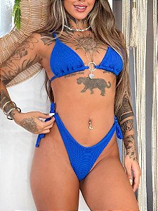 Biquíni Safira Azul Royal Com Argola