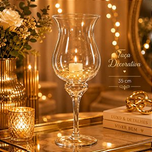 Taça Decorativa de Vidro Napoli - 35 x 14 cm