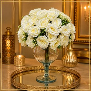 Taça Vidro Decorativa Nápoli Vaso 50x20 cm Decoração Casa Festa Plantas Cerimonia Unidade
