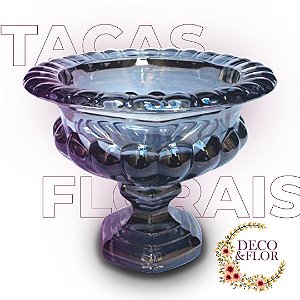 Taça Decorativa Floral Grafite - 19 x 16 cm