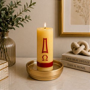 Porta Velas Alumínio Dourado para Castiçal Donzela