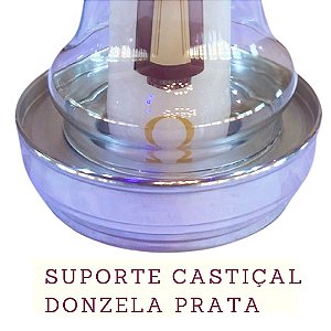 Porta Velas Alumínio Prata para Castiçal Donzela