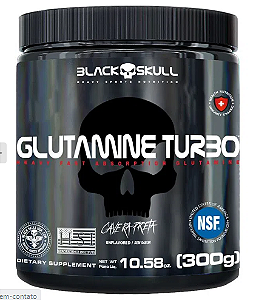 Glutamine Turbo 300g Black Skull Caveira Preta