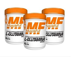 Kit com 3 L- Glutamina 300g - MuscleFull
