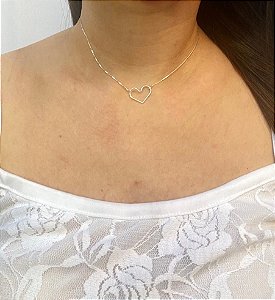 COLAR CHOKER CORAÇÃO VAZADO | CL0007