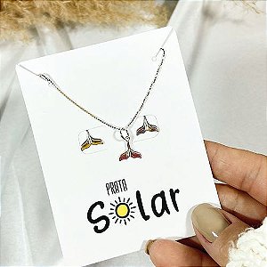 CONJUNTO CALDA DE SEREIA PRATA LISO 45CM | CL0017