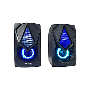 Caixa de Som Gamer Led RGB P2 USB Para PC Lehmox - Modelo: GT-S2