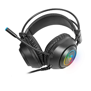 Headset Gamer Fortrek Crusader P2 USB RGB Preto