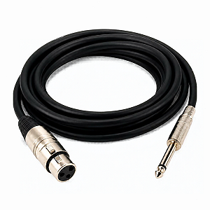 Cabo para Microfone XLR Fêmea x P10 Macho Mono x Cannon 5 metros Storm Tech CBMC0001