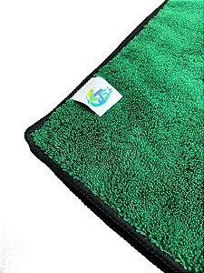 MICROFIBRA 40X60 VERDE COM COSTURA PRETA AUTO 350GSM- JS