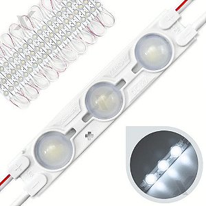 1000 Módulos de Led 3 Leds 12v 1,5w 6500k com Lente 160° Modelo 7025