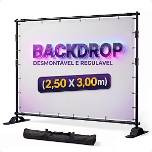 Estrutura Painel Backdrop 3x2,5m Suporte Banner Fundo Fotográfico
