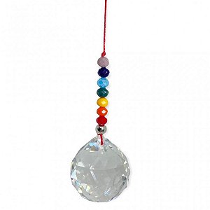 Pêndulo de Cristal com 7 contas Coloridas