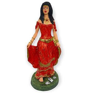 Imagem Escultura Cigana Vermelha 22 cm em Resina
