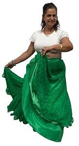 Saia Longa Cigana Modelo Sobre Saia com 12 metros de roda