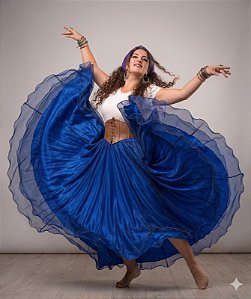 Saia sobre Saia em Tule Brilhante com 12 metros de roda