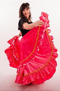 Saia Longa Cigana Modelo Sobre Saia com 14 metros de roda