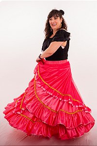 Saia Longa Cigana Modelo Sobre Saia com 14 metros de roda