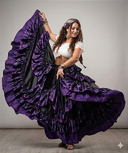 Saia Longa Cigana Modelo Estrela com 14 metros de roda