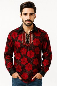 Camisa Cigana Cowboy Moda Luxo Floral