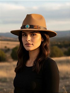 Chapéu Country Vaqueira Rodeio Sertanejo Cowgirl Bege