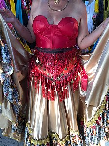 Lenço De Quadril Com Moedas Moda Luxo Dança Cigana