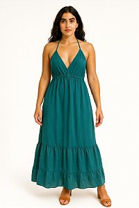 Vestido Longo Modelo Luxo Seda Moda Indiana
