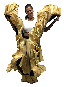 Saia Longa Cigana Modelo Véus com 14 metros de roda