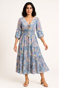 Vestido Longo Modelo Luxo Moda Indiana
