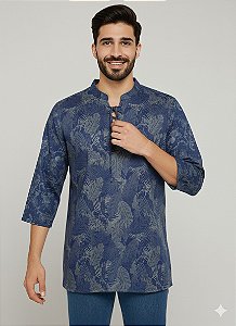 Bata Camisa Masculina Indiana Estampada Moda Boho