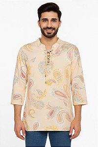 Bata Masculina Indiana Estampada Moda Boho