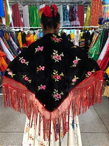 Lenço Xale Longo Feminino Renda Moda Luxo Melhores Presentes