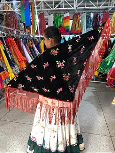 Lenço Xale Longo Feminino Renda Moda Luxo Melhores Presentes