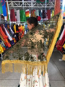 Lenço Xale Longo Feminino Renda Moda Luxo Melhores Presentes