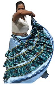 Saia Cigana Modelo 4 Babados com 10 metros de roda