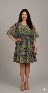 Vestido Curto Modelo Luxo Bordado Moda Indiana