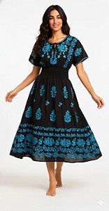 Vestido Curto Modelo Luxo Bordado Moda Indiana