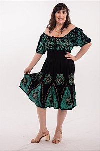 Vestido Midi Modelo Luxo Bordado Moda Indiana