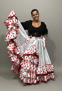 Saia Longa Cigana Modelo Espanhola com 14 metros de roda