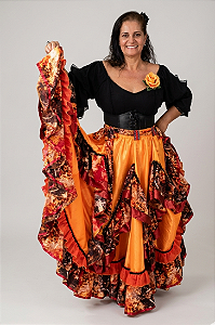 Saia Longa Cigana Modelo Estrela com 13 metros de roda