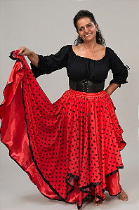 Saia Longa Cigana Modelo Pontas com 10 metros de roda