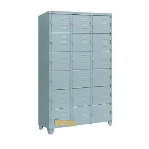 Roupeiro de Aço 18 Portas Mini com Pitão para Cadeado