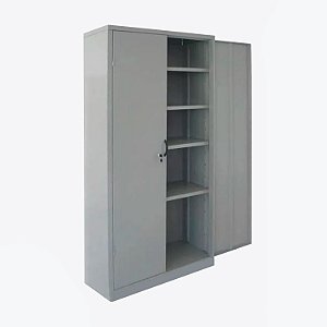 Armário de Aço para Escritório com 2 Portas e 4 Prateleiras Reguláveis 198x90x40 com Maçaneta