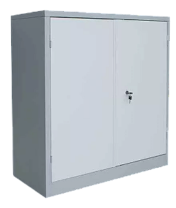 Armário de Aço para Escritório com 2 Portas e 1 Prateleira Fixa 100x90x40 com Fechadura