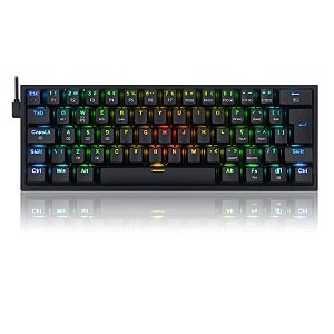 Teclado Mecanico Gamer Fizz PRO Redragon Preto switch azul