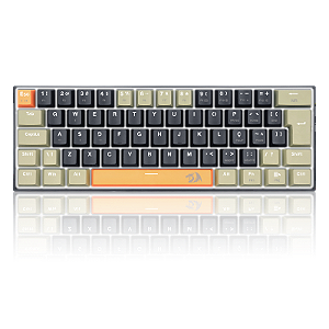 Teclado Redragon Lakshmi ABNT2 Laranja Preto Switch Brown